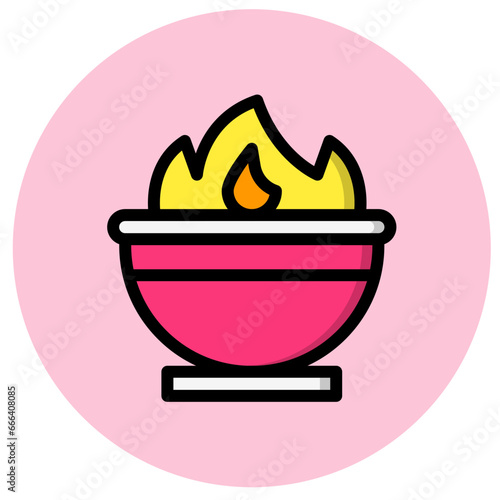 Cauldron Vector Icon Design Illustration