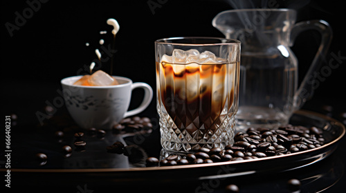 Glass with coffee and milk ai generated