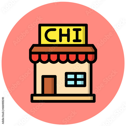 Chicken shop Vector Icon Design Illustration