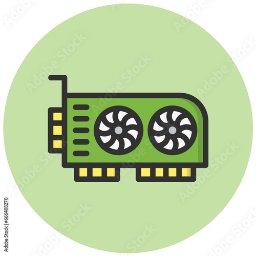 Graphic card Vector Icon Design Illustration