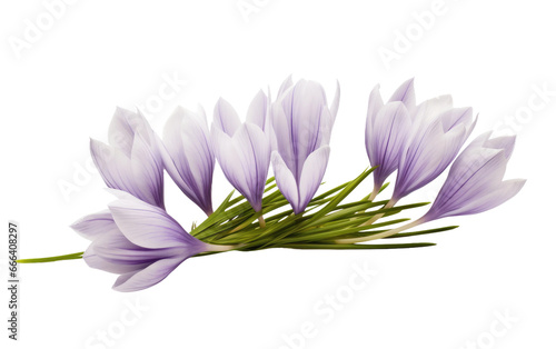 Realistic Flower Crocus Buds on White or PNG Transparent Background.