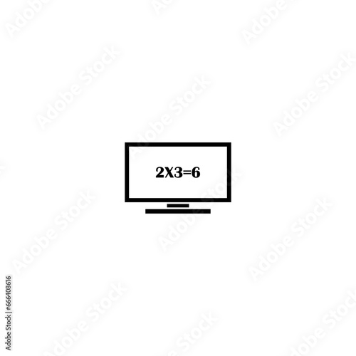 Teach monitor icon. Online Class Icon  isolated on white