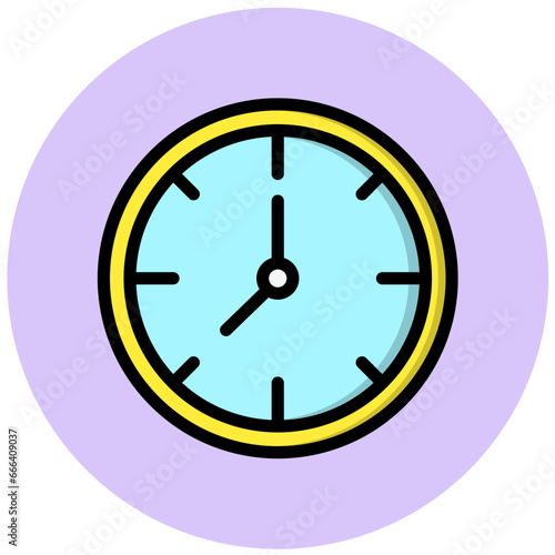 Wall Clock Vector Icon Design Illustration