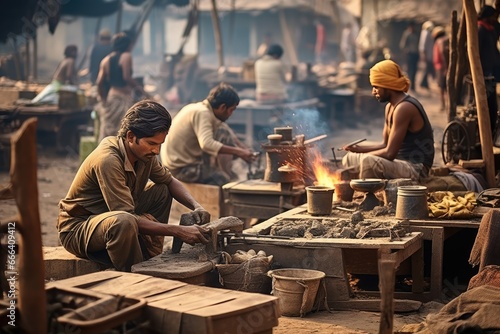 Hard-working people engaged in various tasks