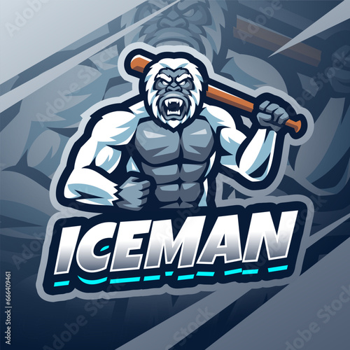 Iceman esport mascot logo design