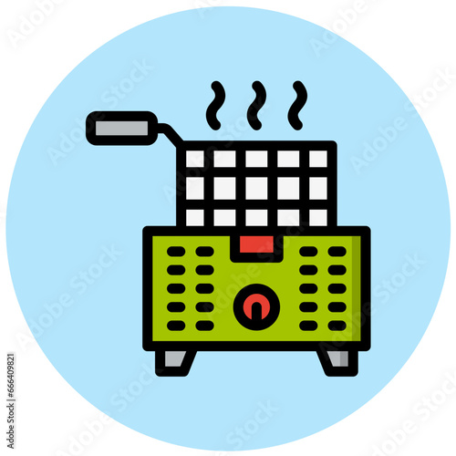 Deep Fryer Vector Icon Design Illustration