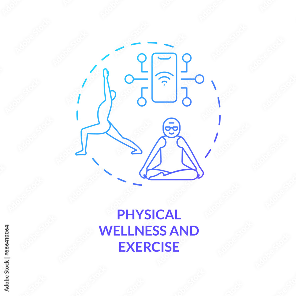 2D thin line gradient icon physical wellness and exercise concept, isolated vector, blue illustration representing arena. 2D thin line gradient icon physical wellness and exercise concept, isolated vector, blue illustration representing arena.