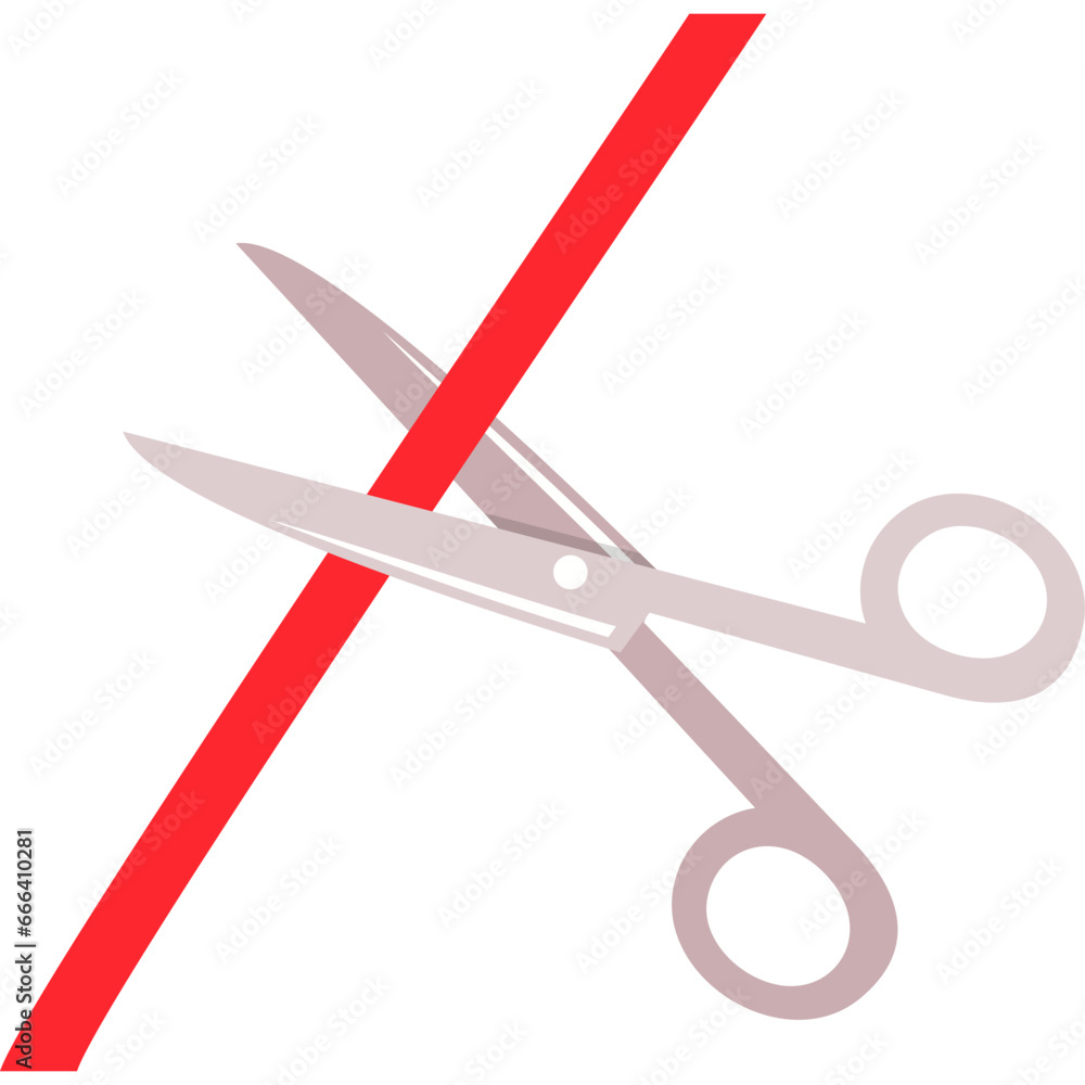 Scissors Cutting Ribbon Scissors Cutting Ribbon