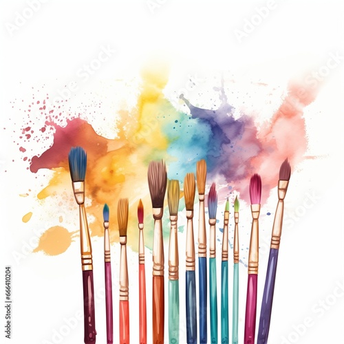 paintbrush background for kid student of thier hobby