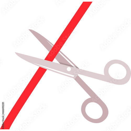 Scissors Cutting Ribbon