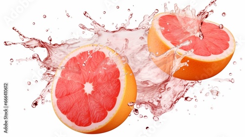 Grapefruit with dynamic grapefruit juice splash variations