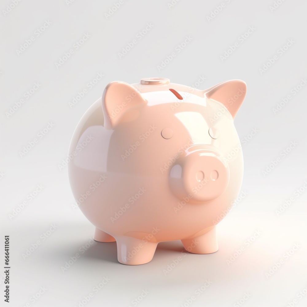 piggy bank. Pastel background. 3D rendering. Financial and investment business concepts
