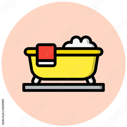 Bathtub Vector Icon Design Illustration