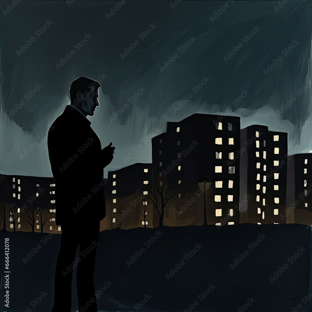 AI art. Social issues and mental health awareness. A painting of ...