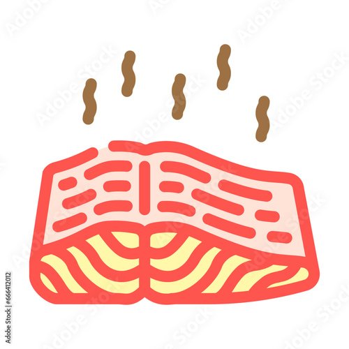 salmon smoked color icon vector. salmon smoked sign. isolated symbol illustration