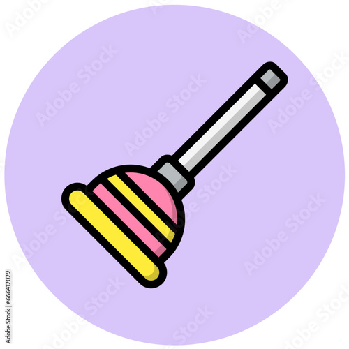 Plunger Vector Icon Design Illustration