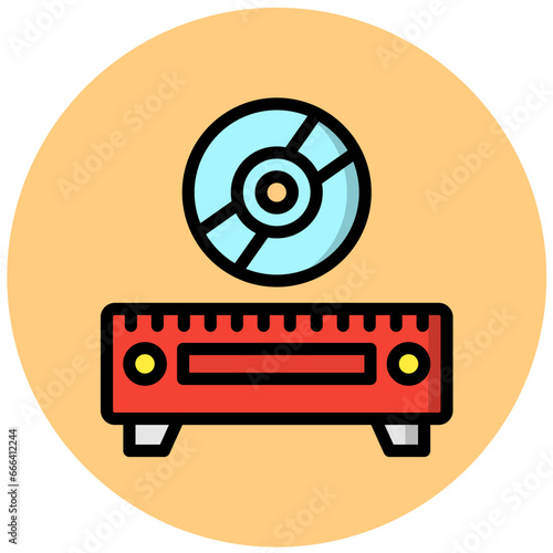 Cd Player Vector Icon Design Illustration