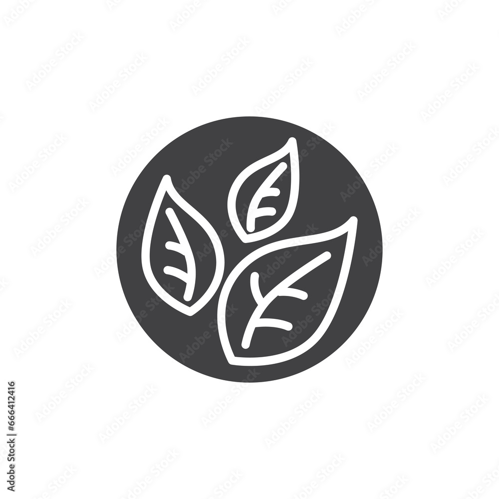 Leaves in a circle vector icon Leaves in a circle vector icon