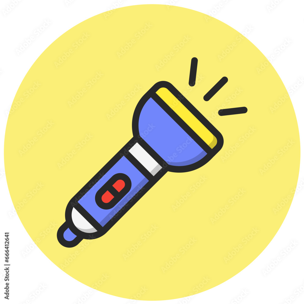 Flashlight Vector Icon Design Illustration