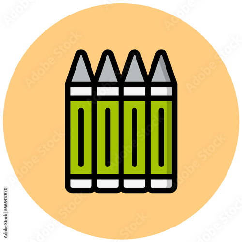 Crayons Vector Icon Design Illustration