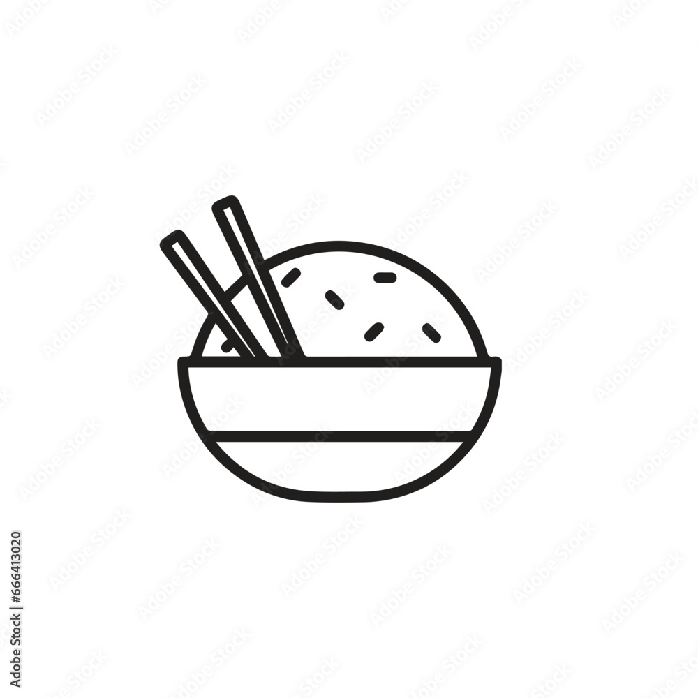 Rice icon vector. Linear style sign for mobile concept and web design. Rice symbol illustration. Pixel vector graphics - Vector. Rice icon vector. Linear style sign for mobile concept and web design. Rice symbol illustration. Pixel vector graphics - Vector.