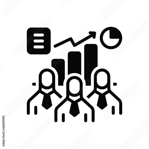 Black solid icon for teamwork