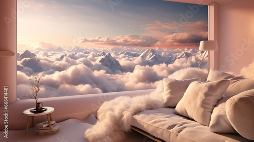 Elevated Serenity: Mountain Peaks Amidst the Clouds