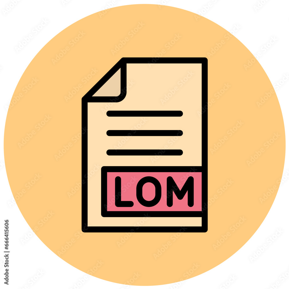 LOM Vector Icon Design Illustration LOM Vector Icon Design Illustration
