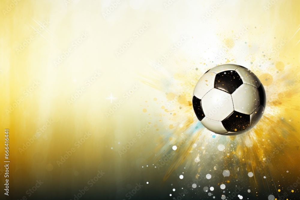 Naklejka premium Soccer ball on bright colorful background