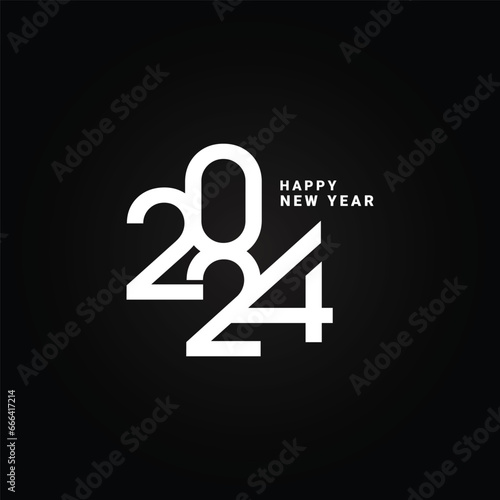 Happy New Year 2024 template design. for Brochure, card, banner. Vector illustration Icon, 2024 Logo