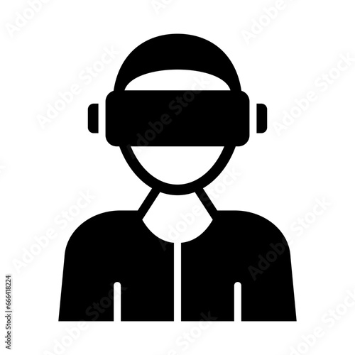 Virtual Reality Glyph Icon Design