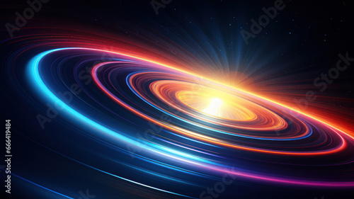 Smooth Concentric Circular Patterns with Colorful Light Streaks