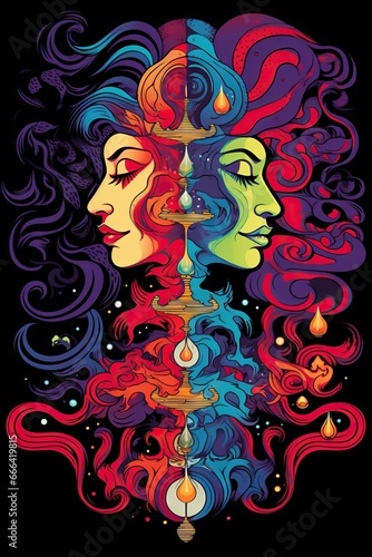 psychedelic image of two women with their eyes closed