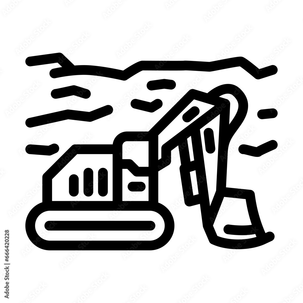 mining operations line icon vector. mining operations sign. isolated contour symbol black illustration mining operations line icon vector. mining operations sign. isolated contour symbol black illustration