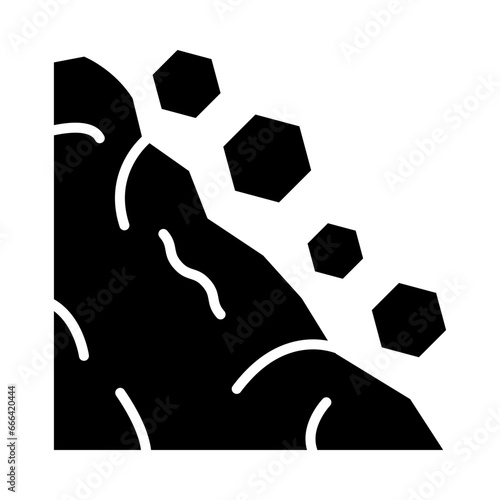 Landslide Glyph Icon Design