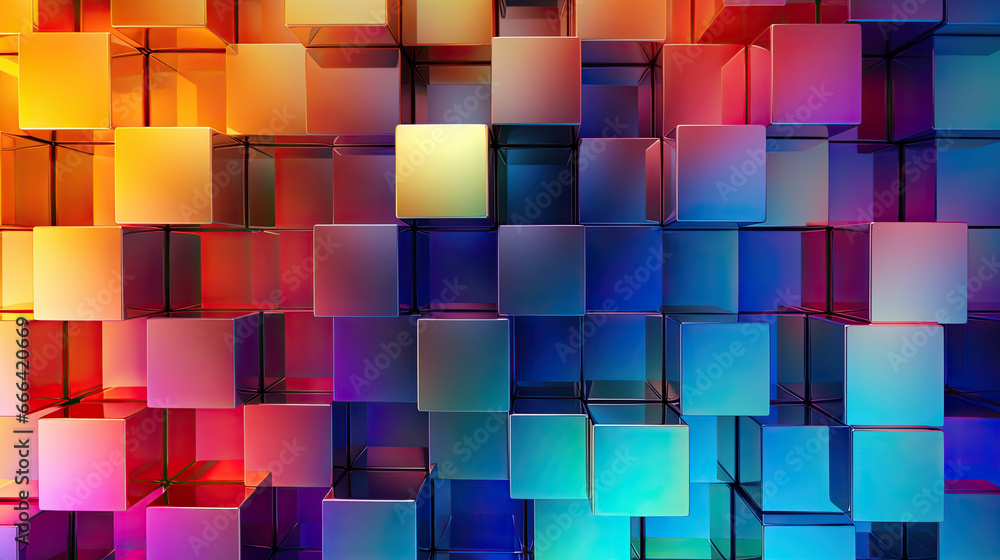 Texture background with random 3d multicolored cubic metal boxes Texture background with random 3d multicolored cubic metal boxes