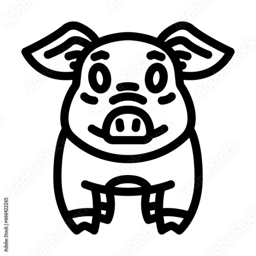 cute piglet pig farm line icon vector. cute piglet pig farm sign. isolated contour symbol black illustration