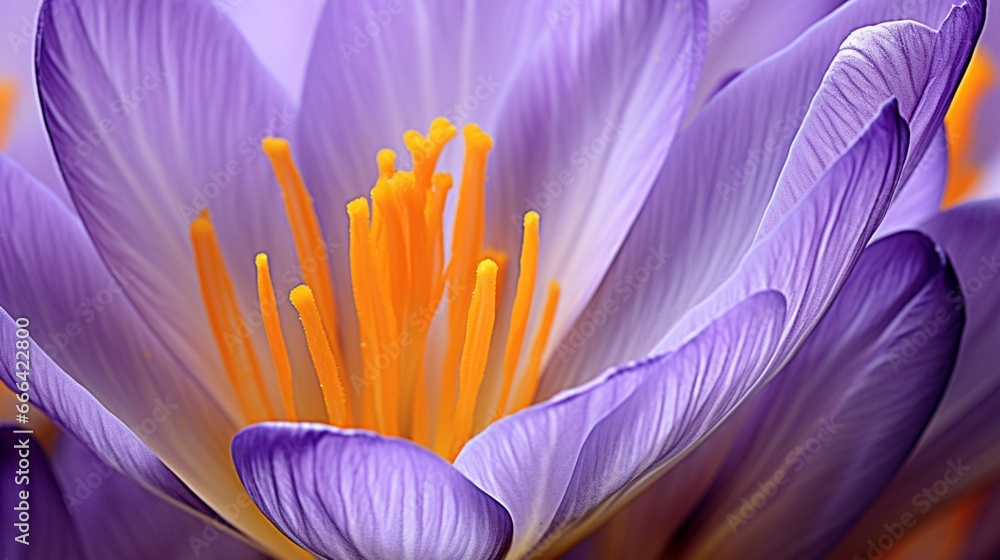 An up-close look at the texture and colors of a crocus, the first bloom of spring.