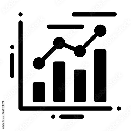 Business graph icon represented with several rectangles and lines. in outline style