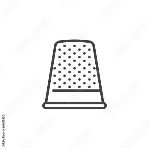 Sewing thimble line icon