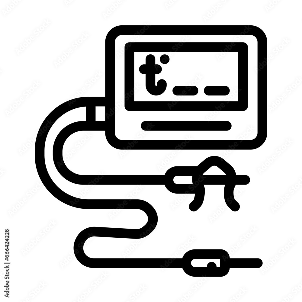 thermometer smoker line icon vector. thermometer smoker sign. isolated contour symbol black illustration thermometer smoker line icon vector. thermometer smoker sign. isolated contour symbol black illustration