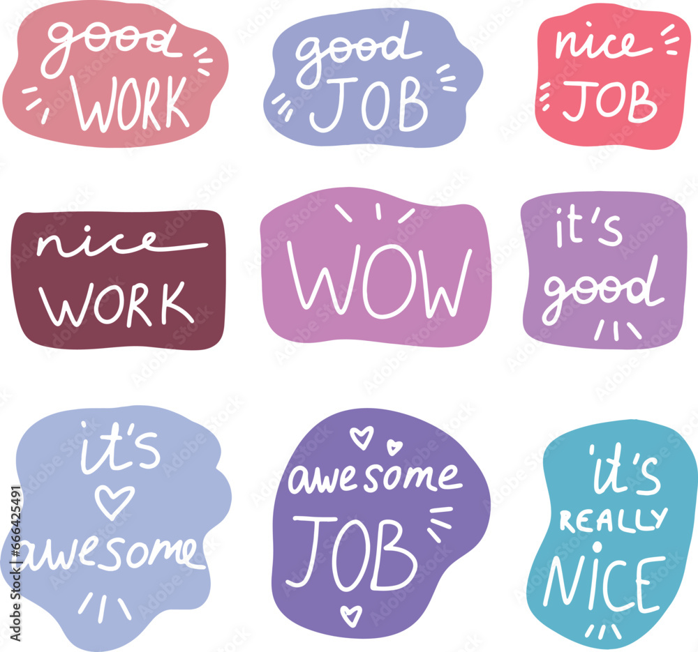 Collection of reward stickers for teachers and kids. Hand drawn vector drawings. Collection of reward stickers for teachers and kids. Hand drawn vector drawings.
