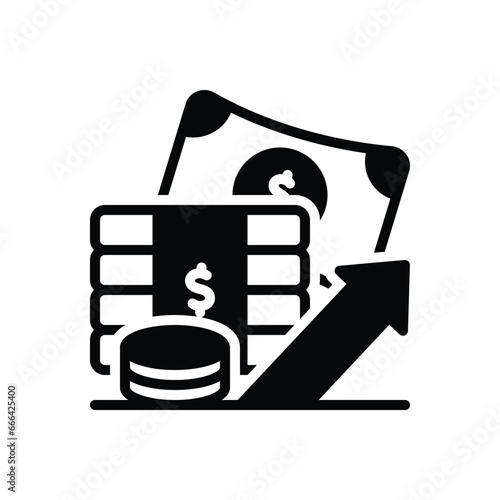 Black solid icon for profit