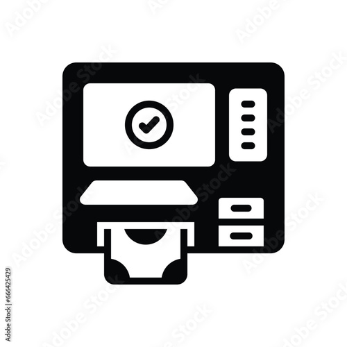 Black solid icon for withdrawal