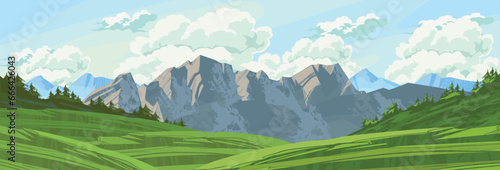 Landscape background vector dramatic scene