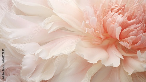 Close-up of the delicate textures within a blooming peony. © baloch