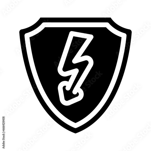 security electricity glyph icon vector. security electricity sign. isolated symbol illustration