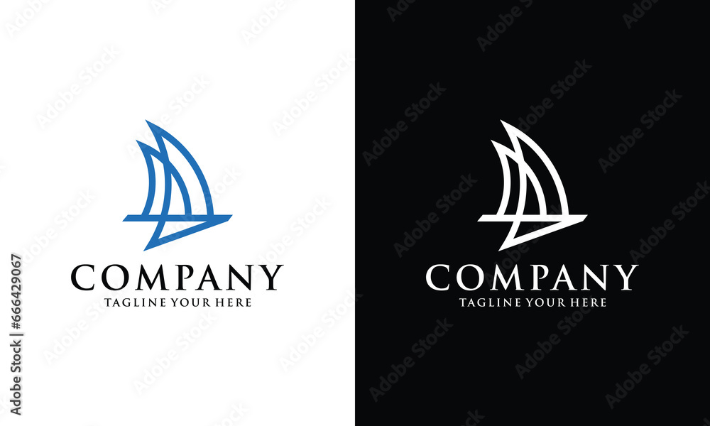 Sailboat dhow boat ship on Sea Ocean Wave with Doodle line art style for Sailing Travel Transport logo design Sailboat dhow boat ship on Sea Ocean Wave with Doodle line art style for Sailing Travel Transport logo design