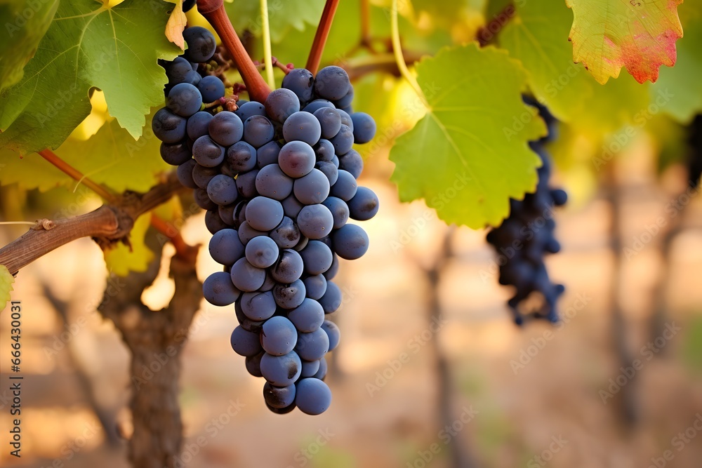 Bunch of grapes for wine ready for harvest.