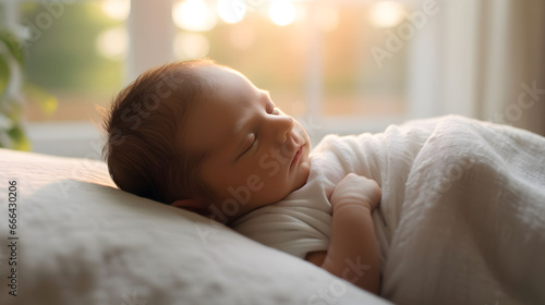 Adorable Newborn Baby, 2-3 Days Old, Captured in Soft Focus and Pastel Colors